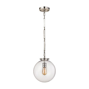 Atlas Gramercy 1-Light Mini Pendant - Polished Nickel, Elegant Glass Design for Kitchen & Entryway Spaces CL11598-NK