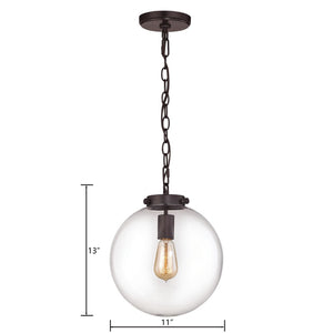 Atlas Gramercy 11" Wide Mini Pendant Light - Adjustable Oil Rubbed Bronze Fixture for Elegant Spaces CL11599-BZ