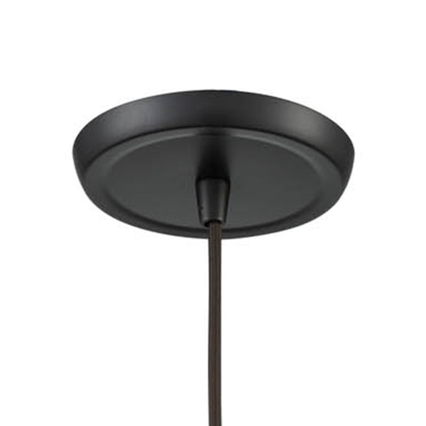Atlas Hammered Glass Pendant Light – Elegant Aqua Shade with Textured Finish for Modern Indoor Spaces Oil Rubbed Bronze with Aqua CL11602-BL