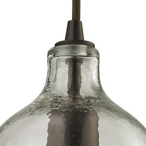 Atlas Hammered Glass 5-Inch Wide Pendant Light - Elegant Oil Rubbed Bronze & Clear Glass for Any Space CL11602-CL