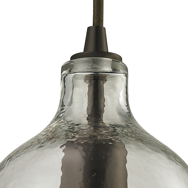 Atlas Hammered Glass 5-Inch Wide Pendant Light - Elegant Oil Rubbed Bronze & Clear Glass for Any Space CL11602-CL
