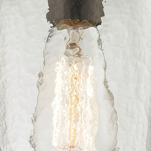 Atlas Hammered Glass 5-Inch Wide Pendant Light - Elegant Oil Rubbed Bronze & Clear Glass for Any Space CL11602-CL