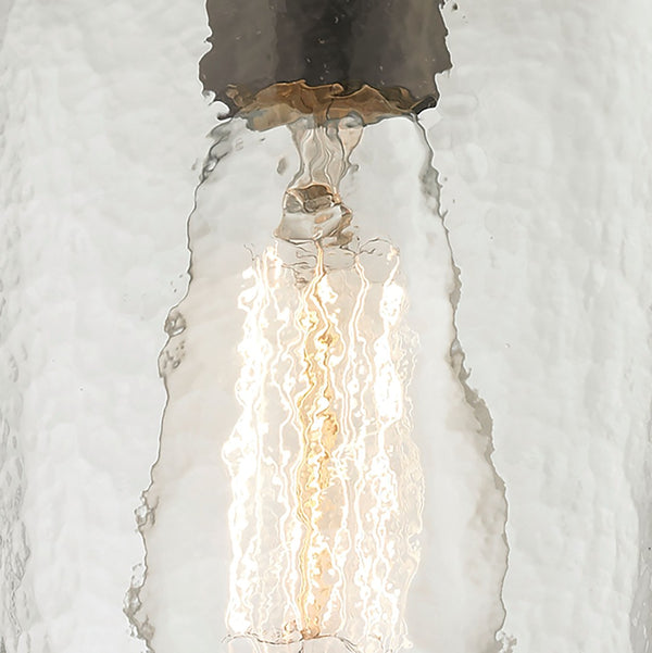 Atlas Hammered Glass 5-Inch Wide Pendant Light - Elegant Oil Rubbed Bronze & Clear Glass for Any Space CL11602-CL