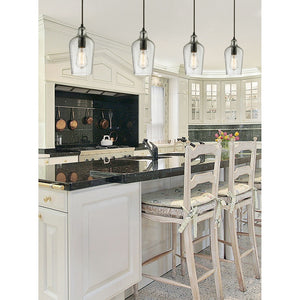 Atlas Hammered Glass 5-Inch Wide Pendant Light - Elegant Oil Rubbed Bronze & Clear Glass for Any Space CL11602-CL