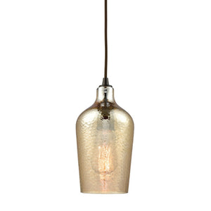 Atlas Hammered Glass Pendant Light – Elegant Aqua Shade with Textured Finish for Modern Indoor Spaces Oil Rubbed Bronze with Amber CL11602-GD