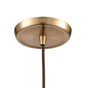 Atlas Hand Formed Glass 10'' Wide Mini Pendant Light - Artisanal Design with Craftsman Metal Detailing Satin Brass CL11603-BS
