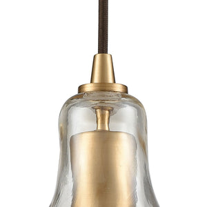 Atlas Hand Formed Glass 10'' Wide Mini Pendant Light - Artisanal Design with Craftsman Metal Detailing Satin Brass CL11603-BS