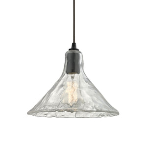 Atlas Hand Formed Glass 10'' Wide 1-Light Mini Pendant - Artisan Oil Rubbed Bronze Fixture for Elegant Spaces CL11603-BZ