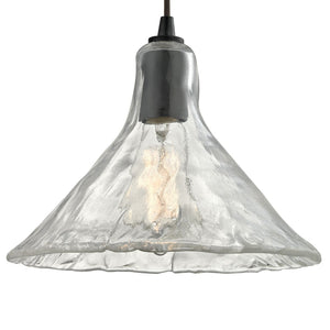 Atlas Hand Formed Glass 10'' Wide 1-Light Mini Pendant - Artisan Oil Rubbed Bronze Fixture for Elegant Spaces CL11603-BZ