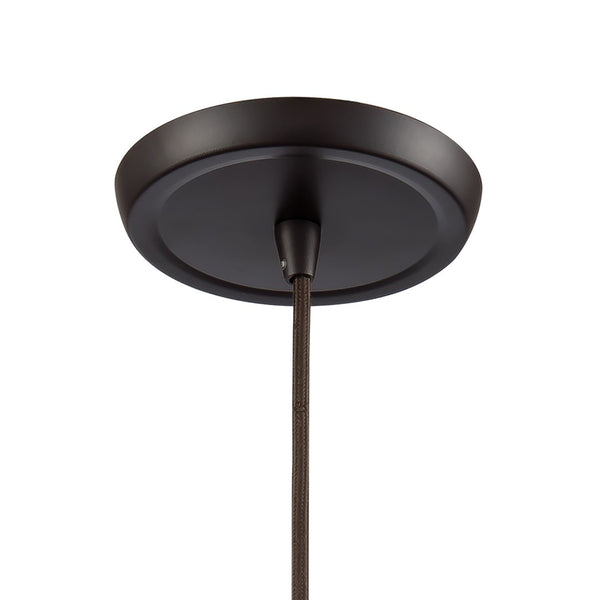 Atlas Hand Formed Glass 10'' Wide Mini Pendant Light - Artisanal Design with Craftsman Metal Detailing Oil Rubbed Bronze CL11604-BZ