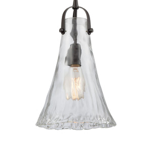Atlas Hand Formed Glass 10'' Wide Mini Pendant Light - Artisanal Design with Craftsman Metal Detailing Oil Rubbed Bronze CL11604-BZ