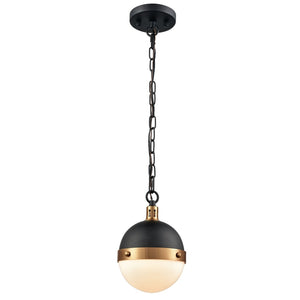 Atlas Harmelin 7" Wide 1-Light Mini Pendant - Retro Orb Design for Stylish Ambient Illumination in Any Space Matte Black CL11605-BK