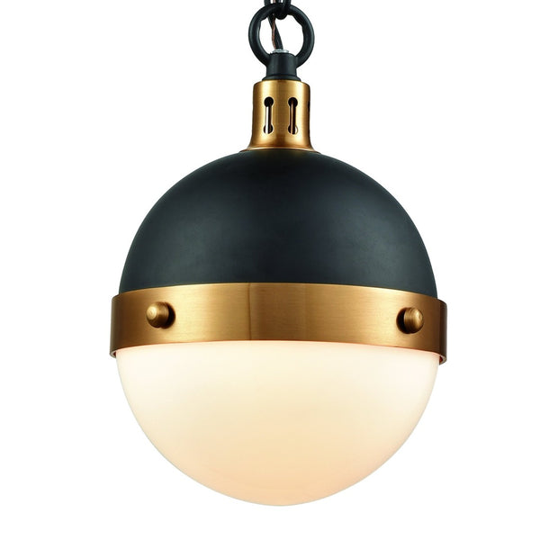 Atlas Harmelin 7" Wide 1-Light Mini Pendant - Retro Orb Design for Stylish Ambient Illumination in Any Space Matte Black CL11605-BK