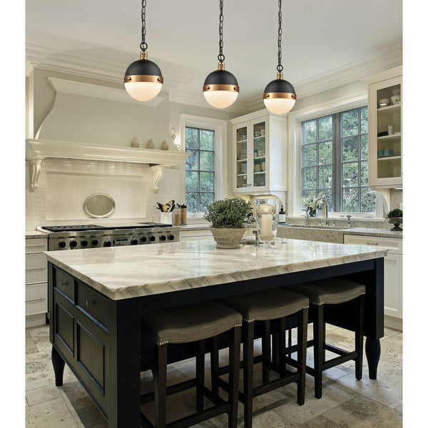 Atlas Harmelin 7" Wide 1-Light Mini Pendant - Retro Orb Design for Stylish Ambient Illumination in Any Space Matte Black CL11605-BK