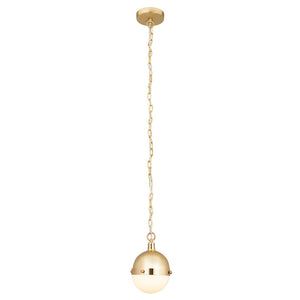 Atlas Harmelin 7" Wide 1-Light Mini Pendant - Retro Orb Design for Stylish Ambient Illumination in Any Space Satin Brass CL11605-BS