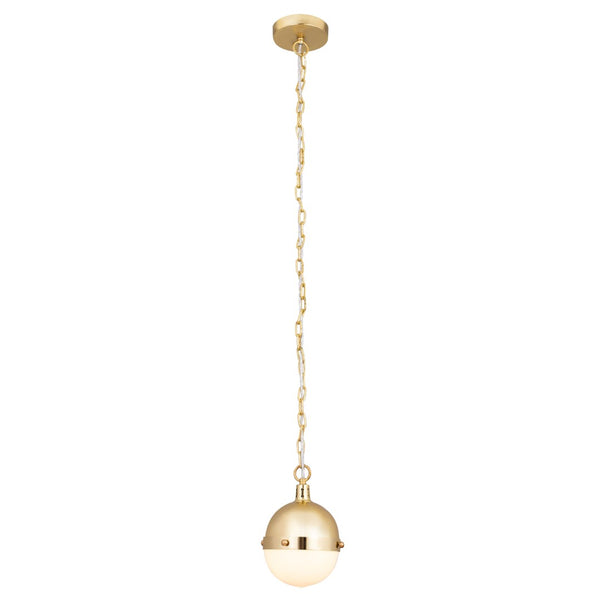 Atlas Harmelin 7" Wide 1-Light Mini Pendant - Retro Orb Design for Stylish Ambient Illumination in Any Space Satin Brass CL11605-BS