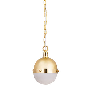 Atlas Harmelin 7" Wide 1-Light Mini Pendant - Retro Orb Design for Stylish Ambient Illumination in Any Space Satin Brass CL11605-BS