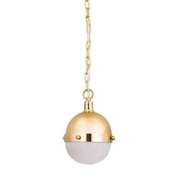 Atlas Harmelin 7" Wide 1-Light Mini Pendant - Retro Orb Design for Stylish Ambient Illumination in Any Space Satin Brass CL11605-BS