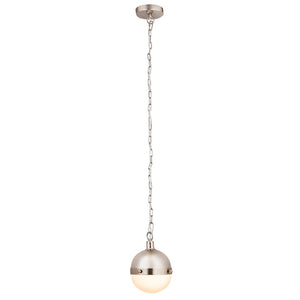 Atlas Harmelin 7" Wide 1-Light Mini Pendant - Retro Orb Design for Stylish Ambient Illumination in Any Space Satin Nickel CL11605-NK