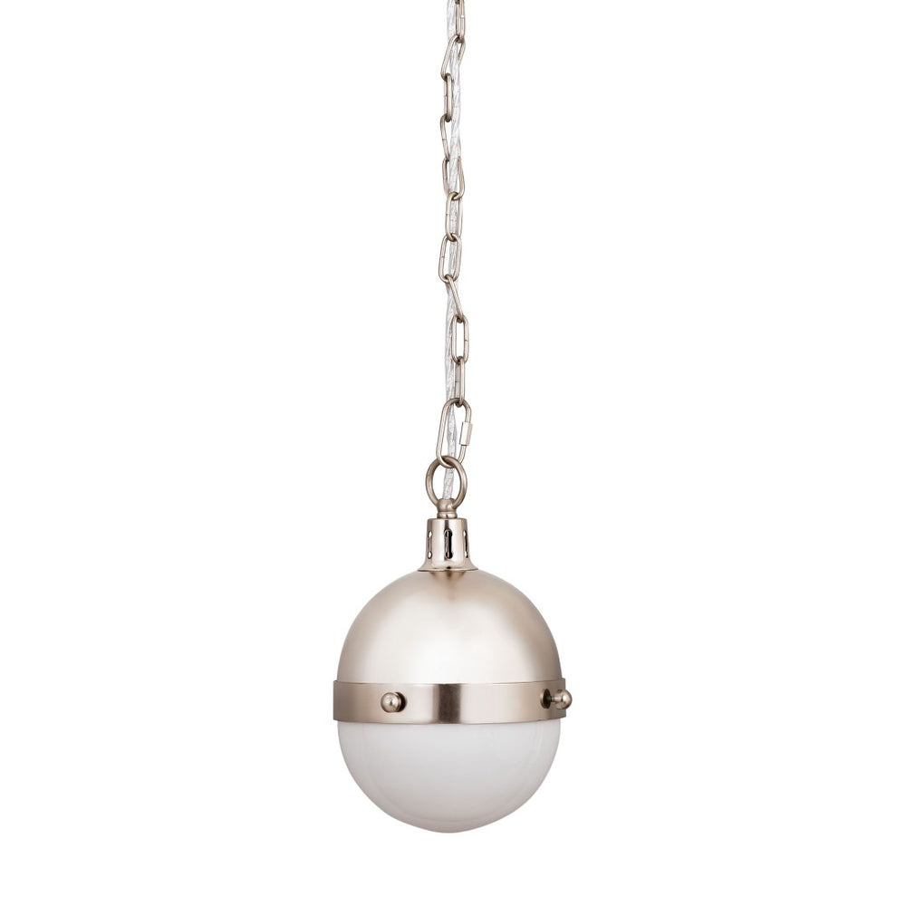 Atlas Harmelin 7" Wide 1-Light Mini Pendant - Retro Orb Design for Stylish Ambient Illumination in Any Space Satin Nickel CL11605-NK