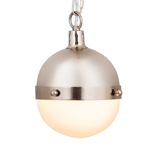 Atlas Harmelin 7" Wide 1-Light Mini Pendant - Retro Orb Design for Stylish Ambient Illumination in Any Space Satin Nickel CL11605-NK