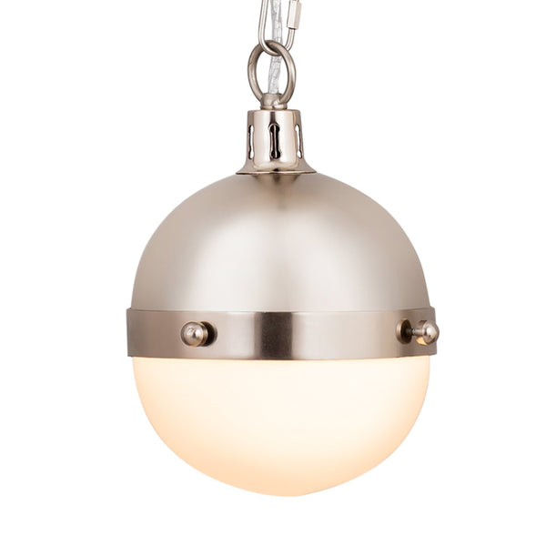 Atlas Harmelin 7" Wide 1-Light Mini Pendant - Retro Orb Design for Stylish Ambient Illumination in Any Space Satin Nickel CL11605-NK