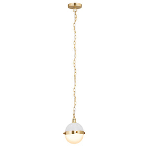 Atlas Harmelin 7" Wide 1-Light Mini Pendant - Retro Orb Design for Stylish Ambient Illumination in Any Space White CL11605-WH