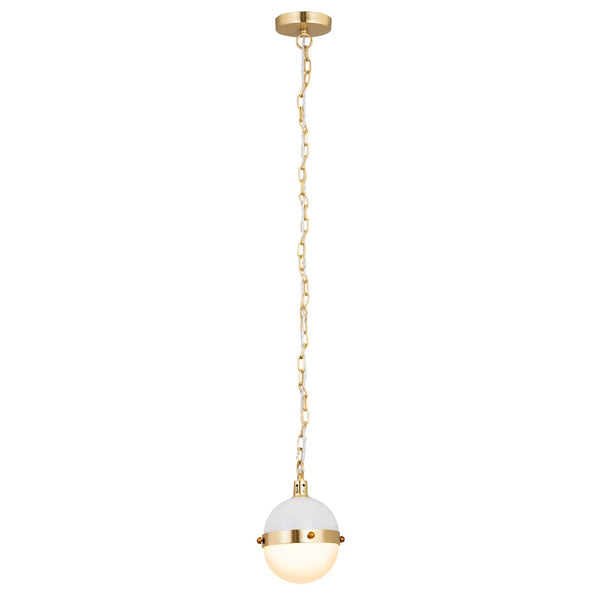 Atlas Harmelin 7" Wide 1-Light Mini Pendant - Retro Orb Design for Stylish Ambient Illumination in Any Space White CL11605-WH