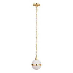 Atlas Harmelin 7" Wide 1-Light Mini Pendant - Retro Orb Design for Stylish Ambient Illumination in Any Space White CL11605-WH