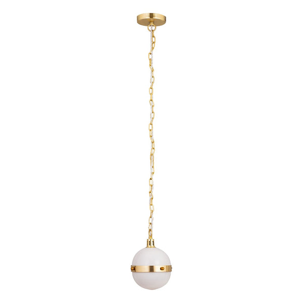 Atlas Harmelin 7" Wide 1-Light Mini Pendant - Retro Orb Design for Stylish Ambient Illumination in Any Space White CL11605-WH