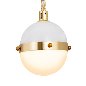 Atlas Harmelin 7" Wide 1-Light Mini Pendant - Retro Orb Design for Stylish Ambient Illumination in Any Space White CL11605-WH
