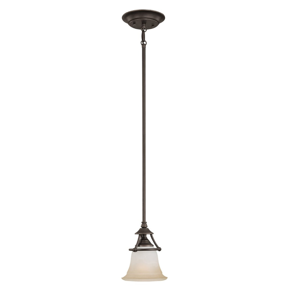 Atlas Harmony 7'' Wide Mini Pendant Light - Frosted Glass & Aged Bronze, Perfect for Dining & Kitchen Spaces CL11606-BZ