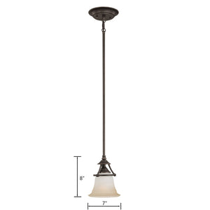 Atlas Harmony 7'' Wide Mini Pendant Light - Frosted Glass & Aged Bronze, Perfect for Dining & Kitchen Spaces CL11606-BZ