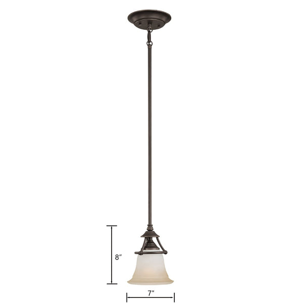 Atlas Harmony 7'' Wide Mini Pendant Light - Frosted Glass & Aged Bronze, Perfect for Dining & Kitchen Spaces CL11606-BZ