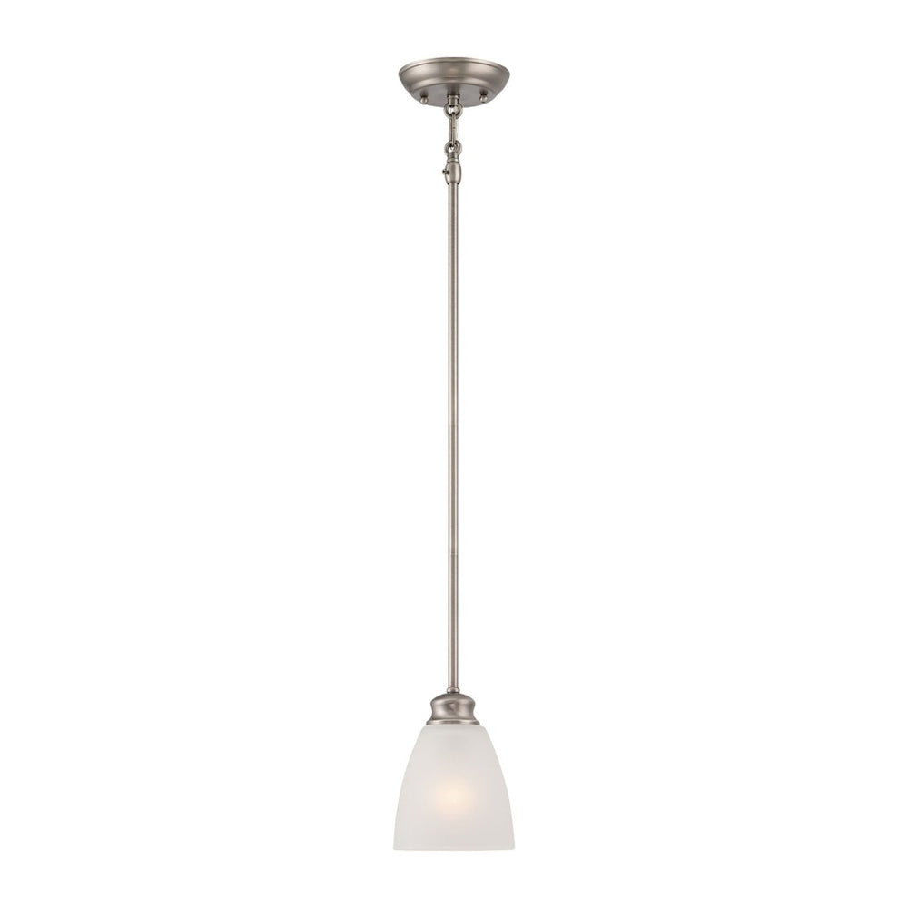 Atlas Haven 1-Light Mini Pendant - Elegant Satin Pewter Fixture with Dome Glass Shade for Versatile Lighting CL11607-SV