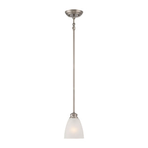 Atlas Haven 1-Light Mini Pendant - Elegant Satin Pewter Fixture with Dome Glass Shade for Versatile Lighting CL11607-SV