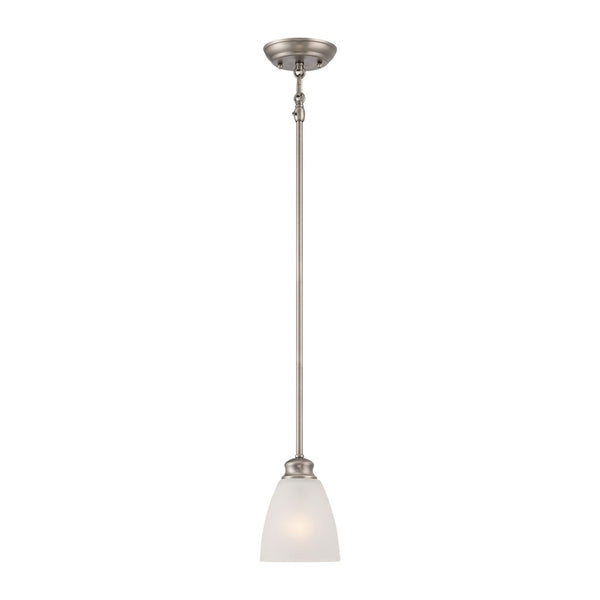 Atlas Haven 1-Light Mini Pendant - Elegant Satin Pewter Fixture with Dome Glass Shade for Versatile Lighting CL11607-SV