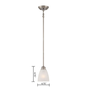 Atlas Haven 1-Light Mini Pendant - Elegant Satin Pewter Fixture with Dome Glass Shade for Versatile Lighting CL11607-SV
