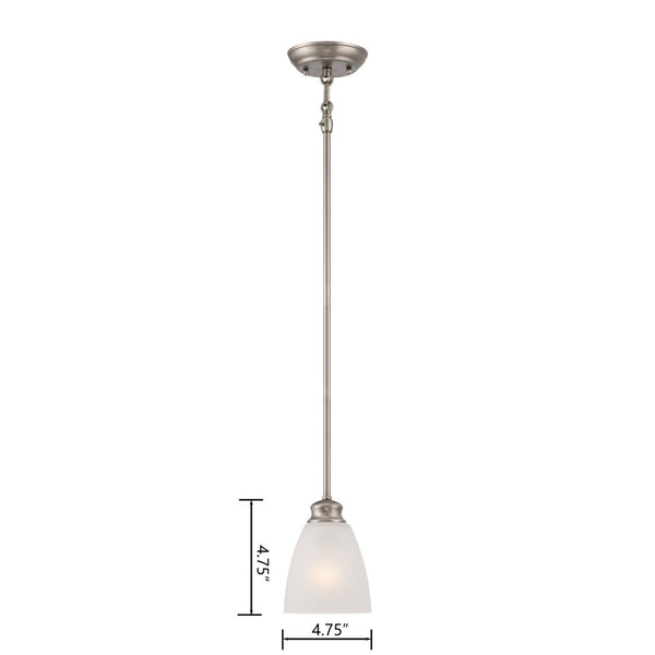 Atlas Haven 1-Light Mini Pendant - Elegant Satin Pewter Fixture with Dome Glass Shade for Versatile Lighting CL11607-SV