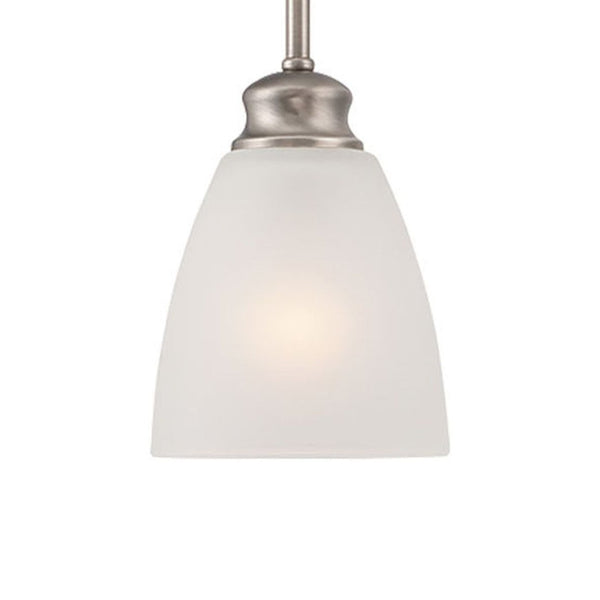 Atlas Haven 1-Light Mini Pendant - Elegant Satin Pewter Fixture with Dome Glass Shade for Versatile Lighting CL11607-SV