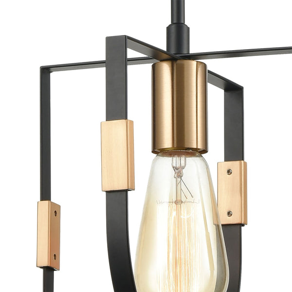 Atlas Heathrow 8'' Wide Mini Pendant Light - Elegant Matte Black & Satin Brass for Modern Interiors CL11608-BK