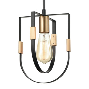 Atlas Heathrow 8'' Wide Mini Pendant Light - Elegant Matte Black & Satin Brass for Modern Interiors CL11608-BK