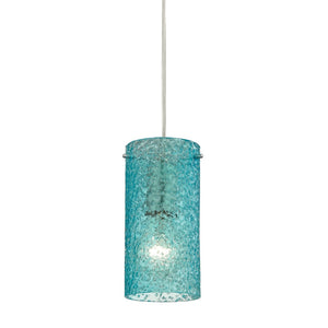 Atlas Ice Fragments 5'' Wide 1-Light Pendant - Elegant Ice-Inspired Design for Modern Spaces and Aesthetic Satin Nickel and Aqua Glass CL11610-BL2