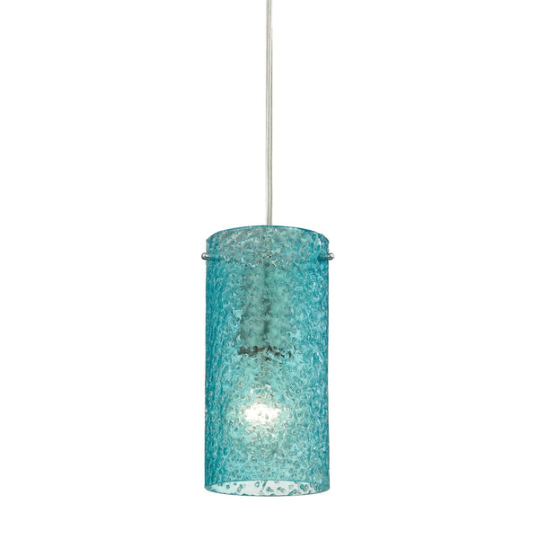Atlas Ice Fragments 5'' Wide 1-Light Pendant - Elegant Ice-Inspired Design for Modern Spaces and Aesthetic Satin Nickel and Aqua Glass CL11610-BL2