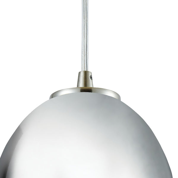 Atlas Illusions 5" Wide 1-Light Pendant - Iridescent Fireworks Glass in Satin Nickel for Modern Spaces CL11613-MU