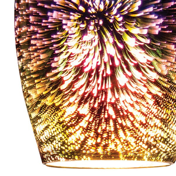 Atlas Illusions 5" Wide 1-Light Pendant - Iridescent Fireworks Glass in Satin Nickel for Modern Spaces CL11613-MU
