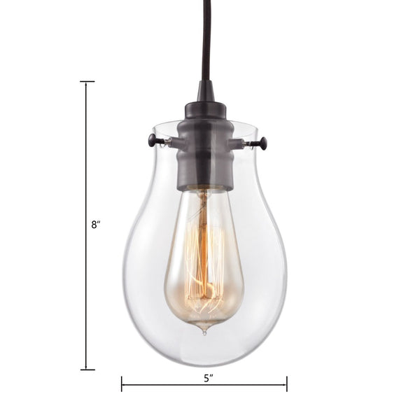 Atlas Jaelyn 5" Wide 1-Light Pendant - Elegant Oil Rubbed Bronze Fixture for Kitchen, Dining & Foyer CL11615-BZ
