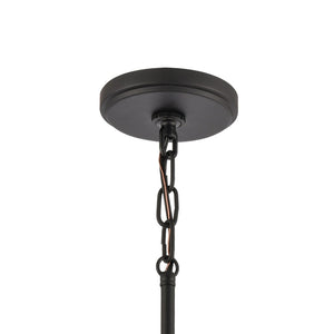 Atlas Kennington 8" Wide Mini Pendant Light - Industrial Seedy Glass Shade & Black Metal Finish for Style CL11616-BK