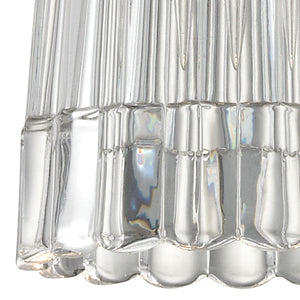 Atlas Kersey 4'' Wide 1-Light Pendant - Elegant Satin Nickel Fixture with Textured Crystal Shade and Glow CL11617-NK