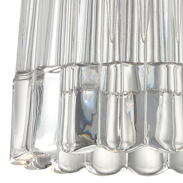 Atlas Kersey 4'' Wide 1-Light Pendant - Elegant Satin Nickel Fixture with Textured Crystal Shade and Glow CL11617-NK